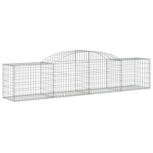 vidaXL Arched Gabion Baskets 3 pcs 118.1"x19.7"x23.6"/31.5" Galvanized Iron-0