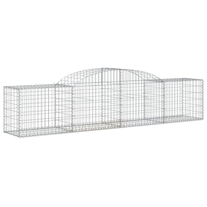 vidaXL Arched Gabion Baskets 5 pcs 118.1"x19.7"x23.6"/31.5" Galvanized Iron-0
