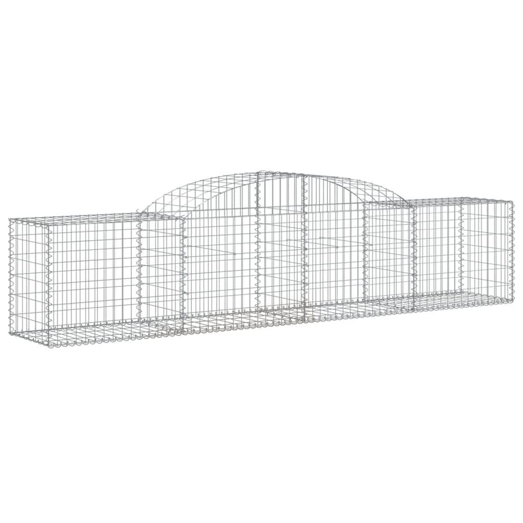 vidaXL Arched Gabion Baskets 6 pcs 118.1"x19.7"x23.6"/31.5" Galvanized Iron-0