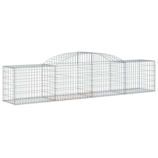 vidaXL Arched Gabion Baskets 6 pcs 118.1"x19.7"x23.6"/31.5" Galvanized Iron-0