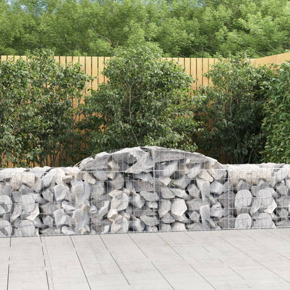 vidaXL Arched Gabion Baskets 6 pcs 118.1"x19.7"x23.6"/31.5" Galvanized Iron-2