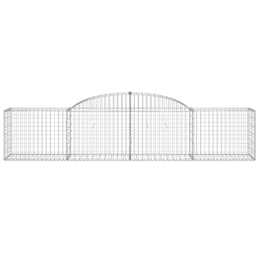 vidaXL Arched Gabion Baskets 9 pcs 118.1"x19.7"x23.6"/31.5" Galvanized Iron-4