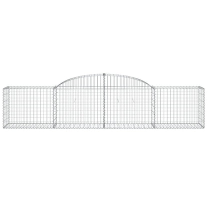 vidaXL Arched Gabion Baskets 9 pcs 118.1"x19.7"x23.6"/31.5" Galvanized Iron-4