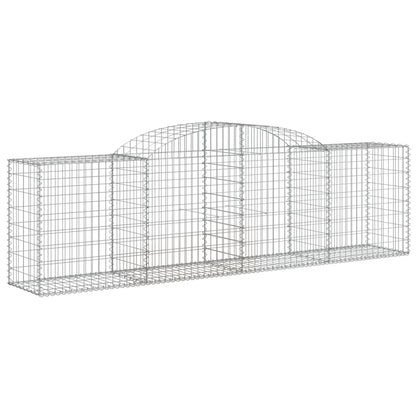 vidaXL Arched Gabion Baskets 3 pcs 118.1"x19.7"x31.5"/39.4" Galvanized Iron-0