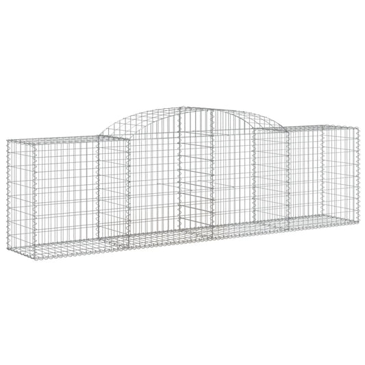 vidaXL Arched Gabion Baskets 3 pcs 118.1"x19.7"x31.5"/39.4" Galvanized Iron-0
