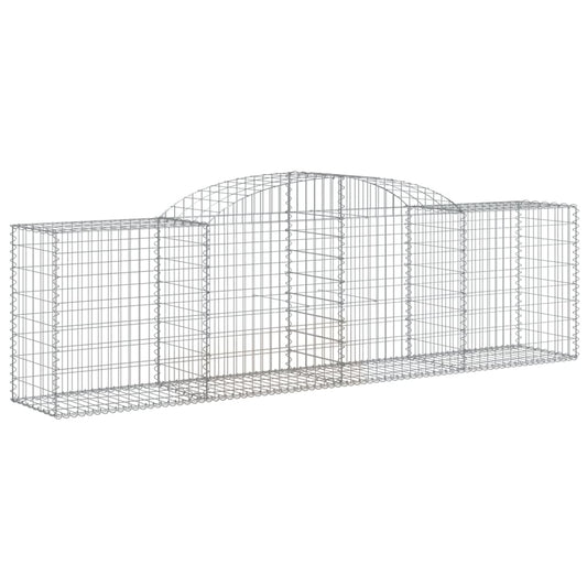 vidaXL Arched Gabion Baskets 4 pcs 118.1"x19.7"x31.5"/39.4" Galvanized Iron-0