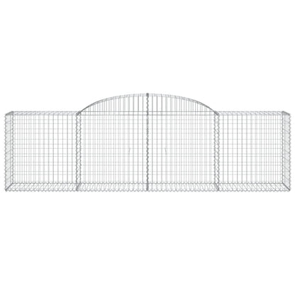 vidaXL Arched Gabion Baskets 4 pcs 118.1"x19.7"x31.5"/39.4" Galvanized Iron-4