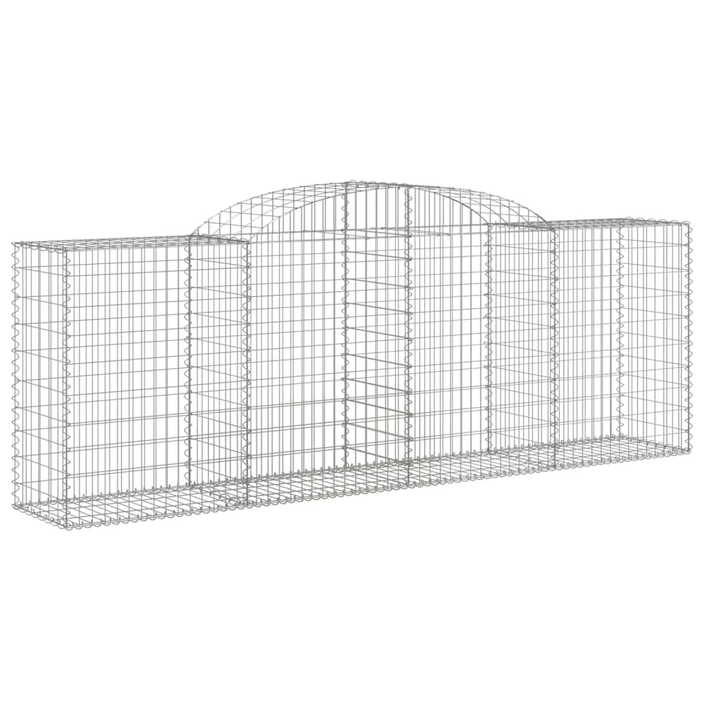vidaXL Arched Gabion Baskets 2 pcs 118.1"x19.7"x39.4"/47.2" Galvanized Iron-2