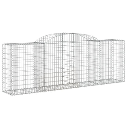vidaXL Arched Gabion Baskets 2 pcs 118.1"x19.7"x39.4"/47.2" Galvanized Iron-2