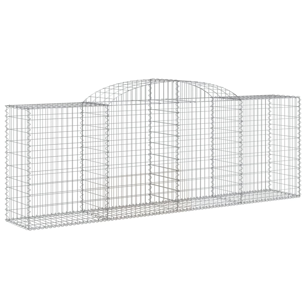 vidaXL Arched Gabion Baskets 9 pcs 118.1"x19.7"x39.4"/47.2" Galvanized Iron-0