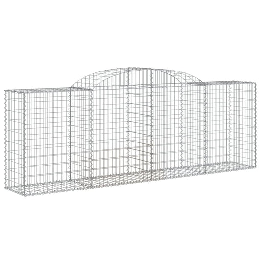vidaXL Arched Gabion Baskets 9 pcs 118.1"x19.7"x39.4"/47.2" Galvanized Iron-0