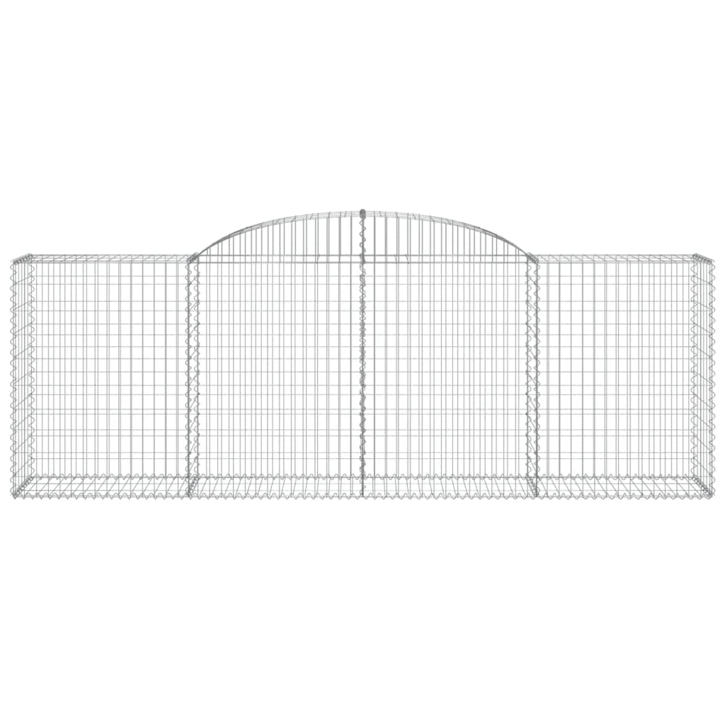 vidaXL Arched Gabion Baskets 9 pcs 118.1"x19.7"x39.4"/47.2" Galvanized Iron-4