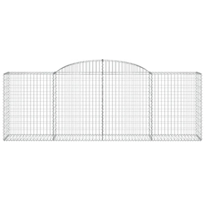 vidaXL Arched Gabion Baskets 9 pcs 118.1"x19.7"x39.4"/47.2" Galvanized Iron-4