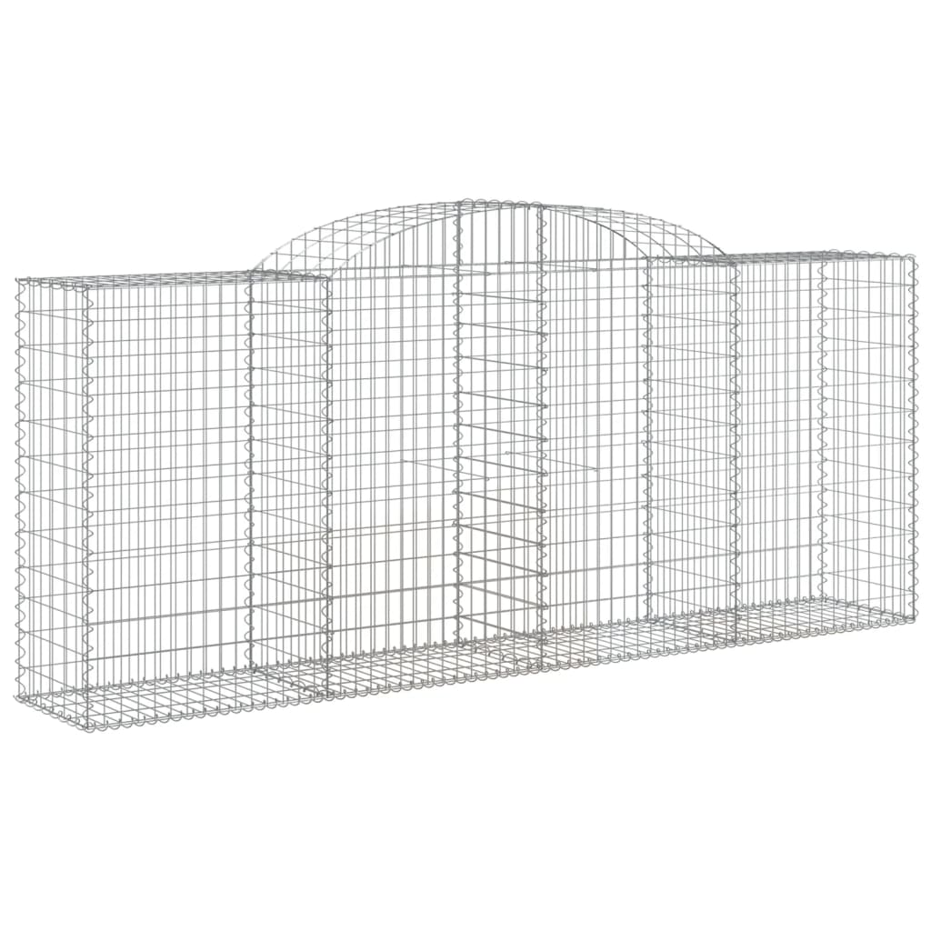 vidaXL Arched Gabion Baskets 3 pcs 118.1"x19.7"x47.2"/55.1" Galvanized Iron-0