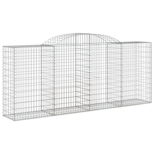 vidaXL Arched Gabion Baskets 3 pcs 118.1"x19.7"x47.2"/55.1" Galvanized Iron-0