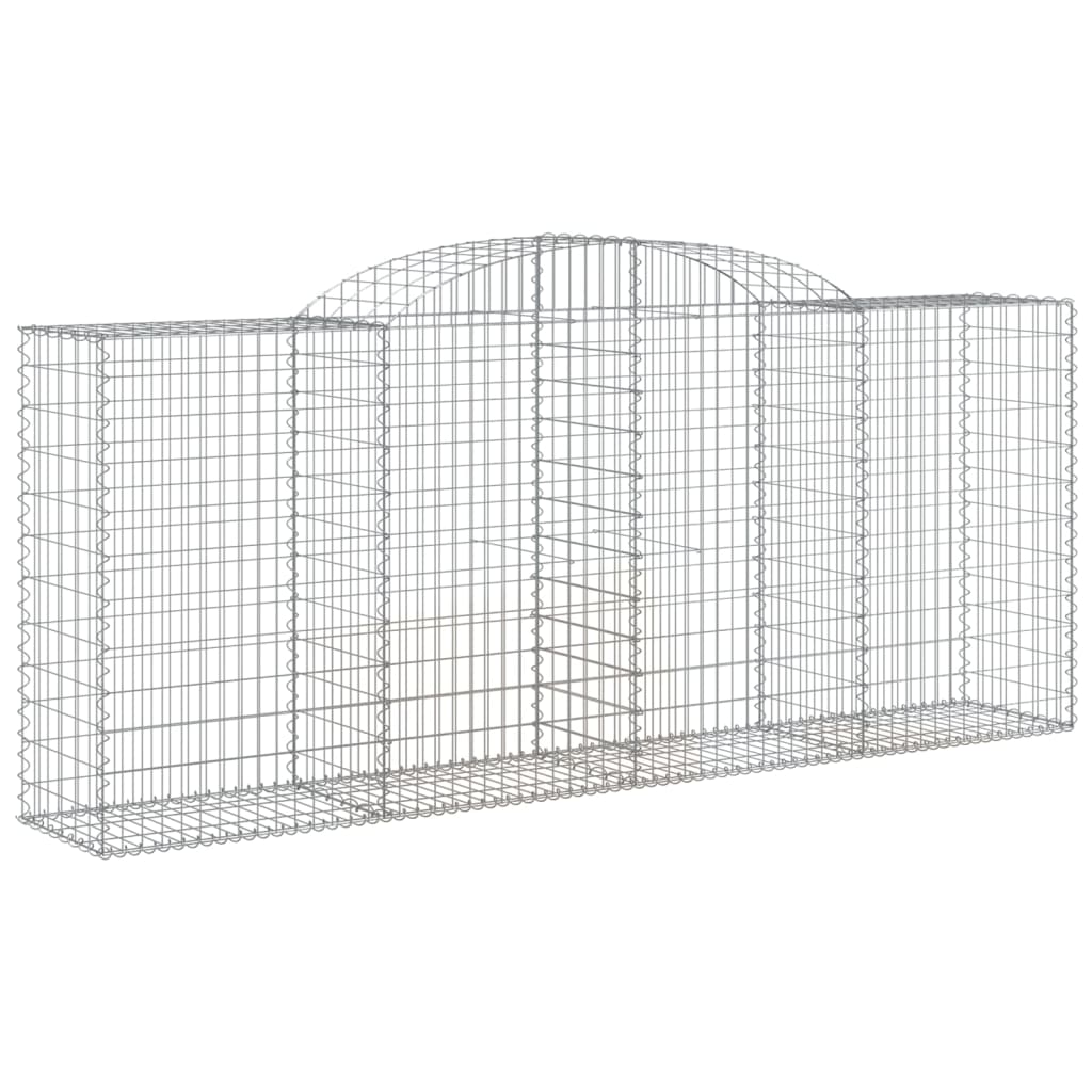 vidaXL Arched Gabion Baskets 4 pcs 118.1"x19.7"x47.2"/55.1" Galvanized Iron-0
