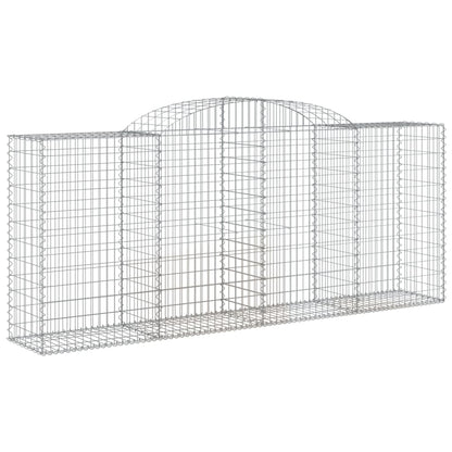 vidaXL Arched Gabion Baskets 4 pcs 118.1"x19.7"x47.2"/55.1" Galvanized Iron-0