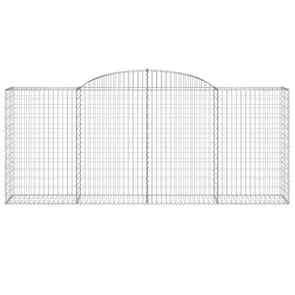 vidaXL Arched Gabion Baskets 4 pcs 118.1"x19.7"x47.2"/55.1" Galvanized Iron-4