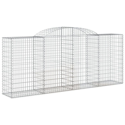 vidaXL Arched Gabion Baskets 9 pcs 118.1"x19.7"x47.2"/55.1" Galvanized Iron-0
