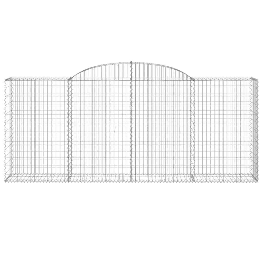 vidaXL Arched Gabion Baskets 9 pcs 118.1"x19.7"x47.2"/55.1" Galvanized Iron-4