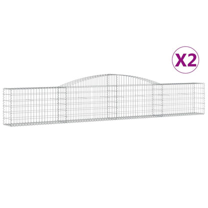vidaXL Arched Gabion Baskets 2 pcs 157.5"x11.8"x23.6"/31.5" Galvanized Iron-3