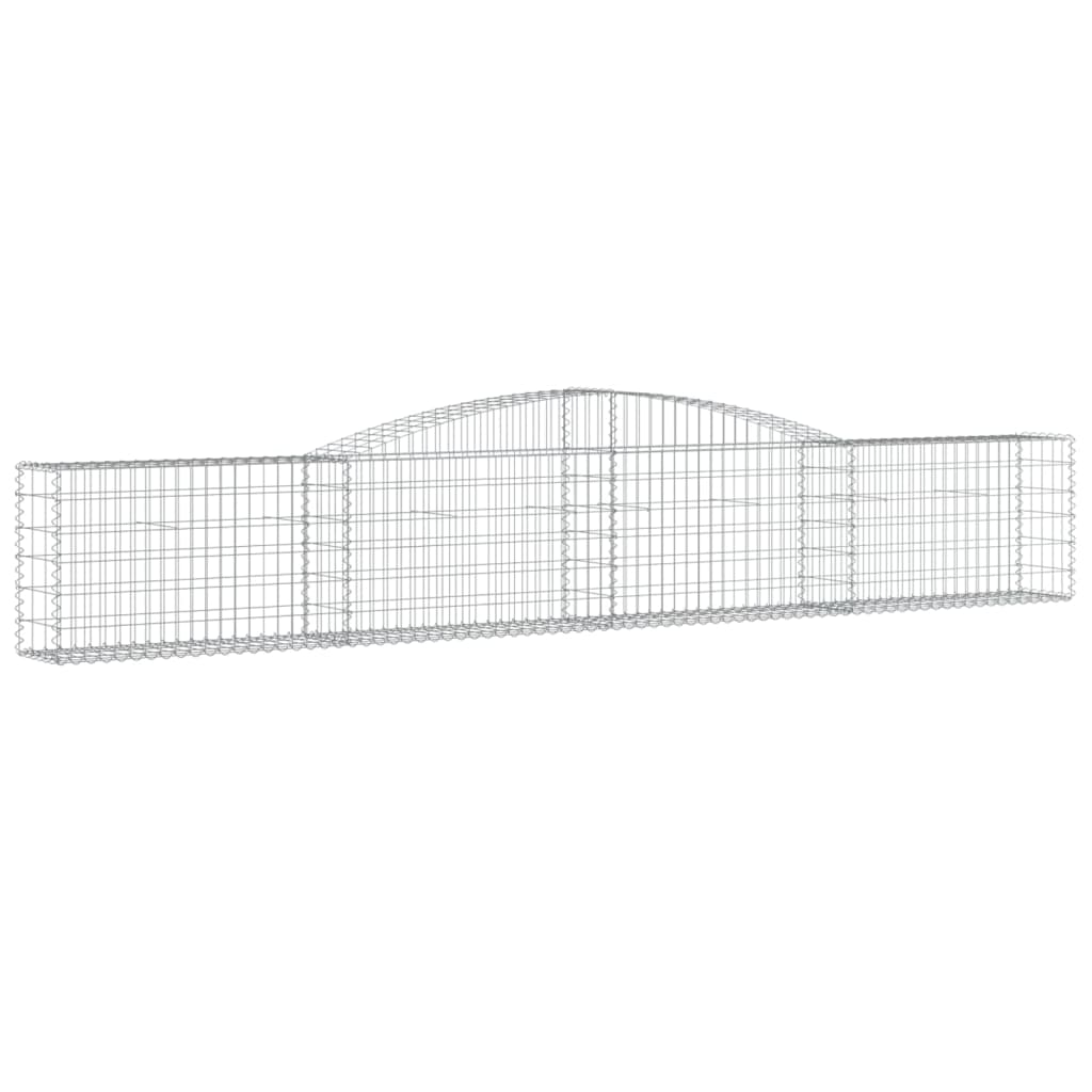 vidaXL Arched Gabion Baskets 2 pcs 157.5"x11.8"x23.6"/31.5" Galvanized Iron-2