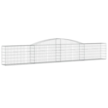 vidaXL Arched Gabion Baskets 7 pcs 157.5"x11.8"x23.6"/31.5" Galvanized Iron-0