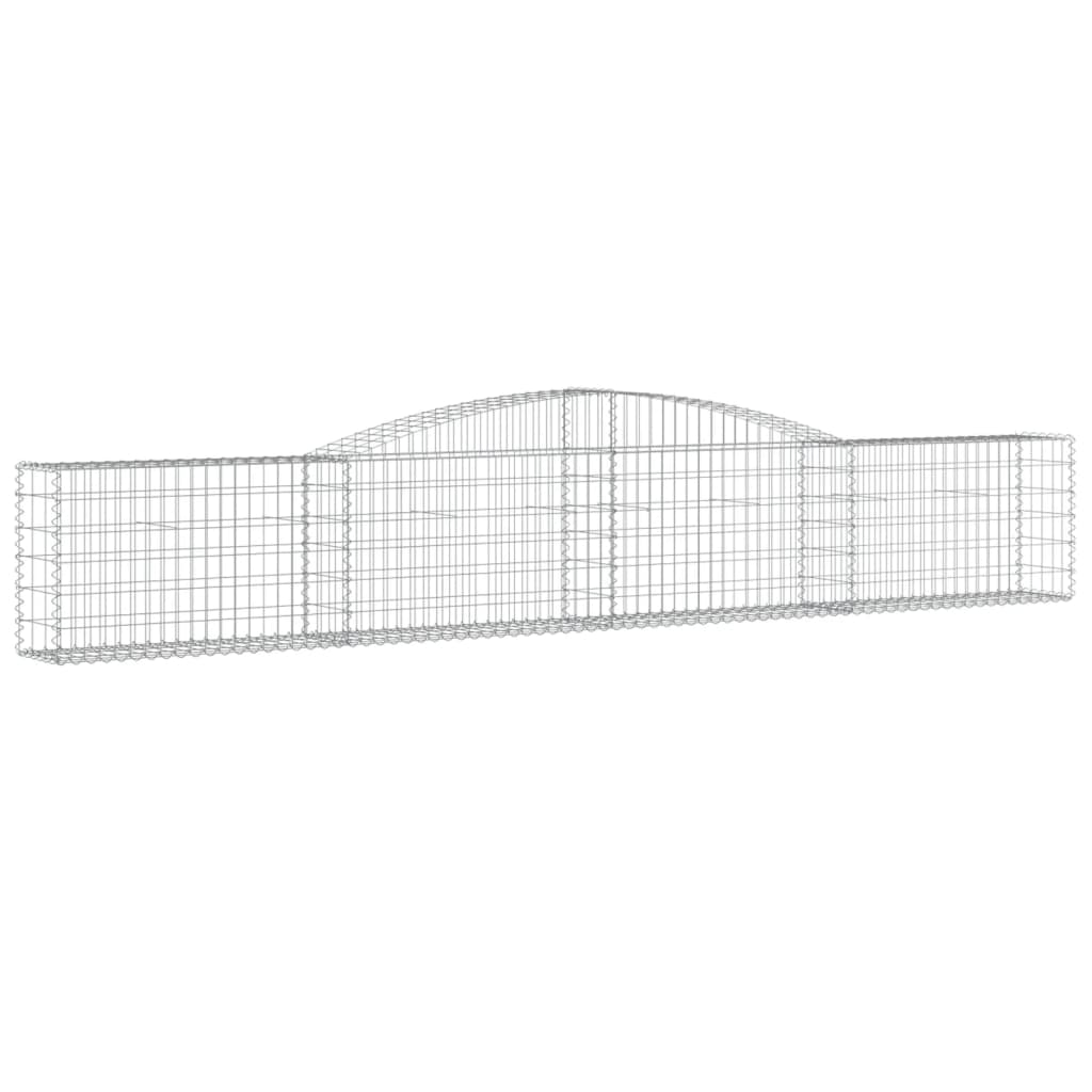 vidaXL Arched Gabion Baskets 7 pcs 157.5"x11.8"x23.6"/31.5" Galvanized Iron-0