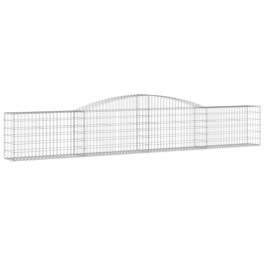 vidaXL Arched Gabion Baskets 7 pcs 157.5"x11.8"x23.6"/31.5" Galvanized Iron-0