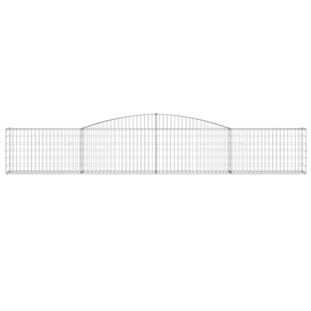 vidaXL Arched Gabion Baskets 7 pcs 157.5"x11.8"x23.6"/31.5" Galvanized Iron-4