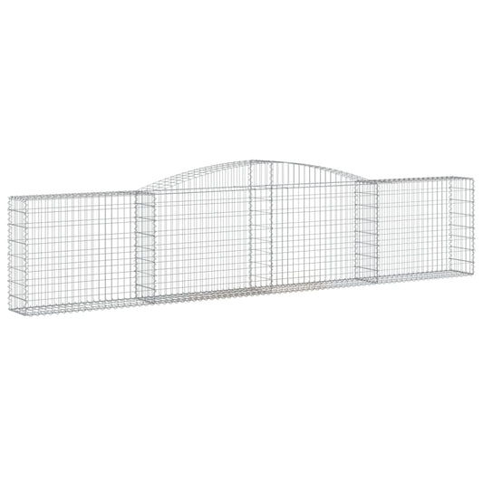 vidaXL Arched Gabion Baskets 3 pcs 157.5"x11.8"x31.5"/39.4" Galvanized Iron-0