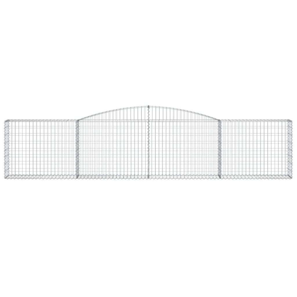 vidaXL Arched Gabion Baskets 3 pcs 157.5"x11.8"x31.5"/39.4" Galvanized Iron-4