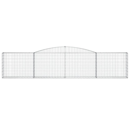 vidaXL Arched Gabion Baskets 3 pcs 157.5"x11.8"x31.5"/39.4" Galvanized Iron-4