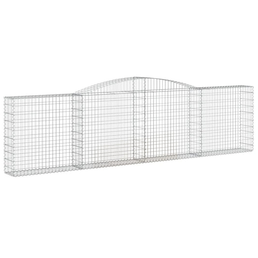 vidaXL Arched Gabion Baskets 4 pcs 157.5"x11.8"x39.4"/47.2" Galvanized Iron-0
