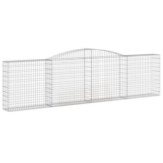 vidaXL Arched Gabion Baskets 6 pcs 157.5"x11.8"x39.4"/47.2" Galvanized Iron-0
