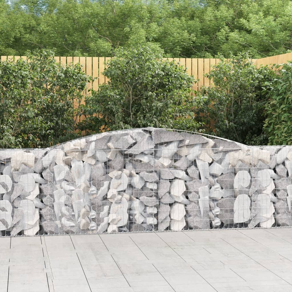 vidaXL Arched Gabion Baskets 6 pcs 157.5"x11.8"x39.4"/47.2" Galvanized Iron-2