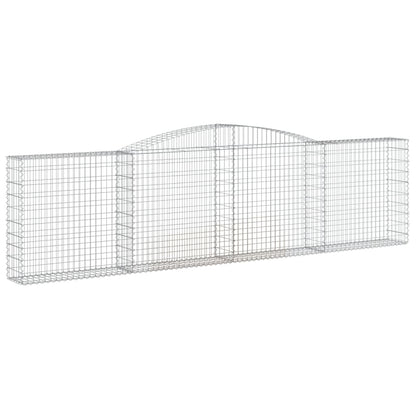 vidaXL Arched Gabion Baskets 7 pcs 157.5"x11.8"x39.4"/47.2" Galvanized Iron-0
