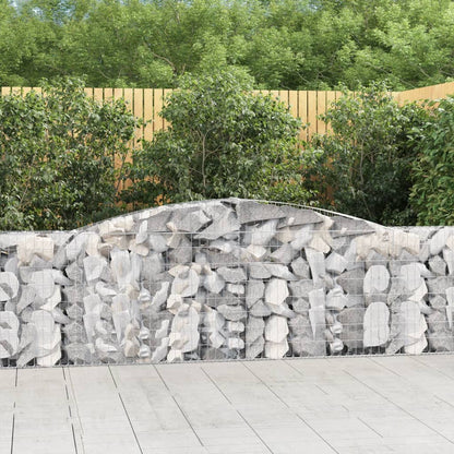 vidaXL Arched Gabion Baskets 7 pcs 157.5"x11.8"x39.4"/47.2" Galvanized Iron-2