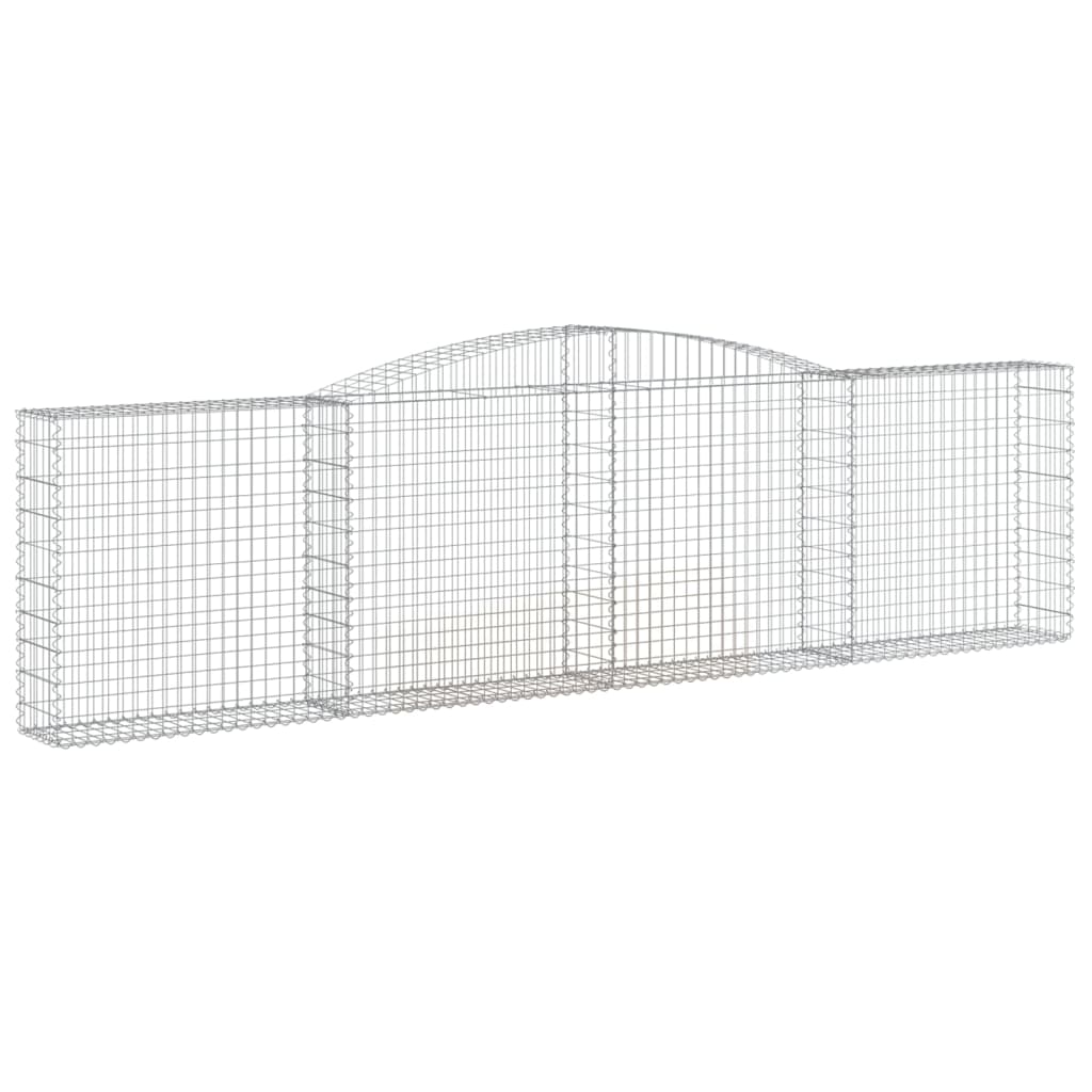 vidaXL Arched Gabion Baskets 8 pcs 157.5"x11.8"x39.4"/47.2" Galvanized Iron-0