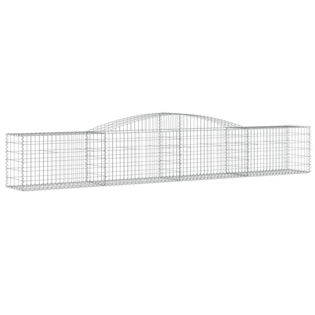 vidaXL Arched Gabion Baskets 4 pcs 157.5"x19.7"x23.6"/31.5" Galvanized Iron-0