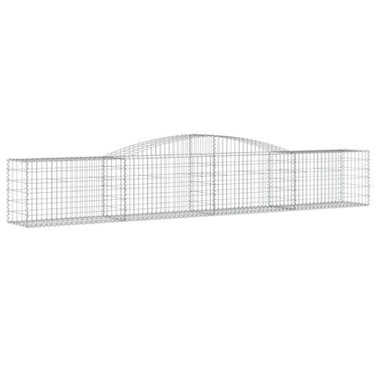 vidaXL Arched Gabion Baskets 4 pcs 157.5"x19.7"x23.6"/31.5" Galvanized Iron-0