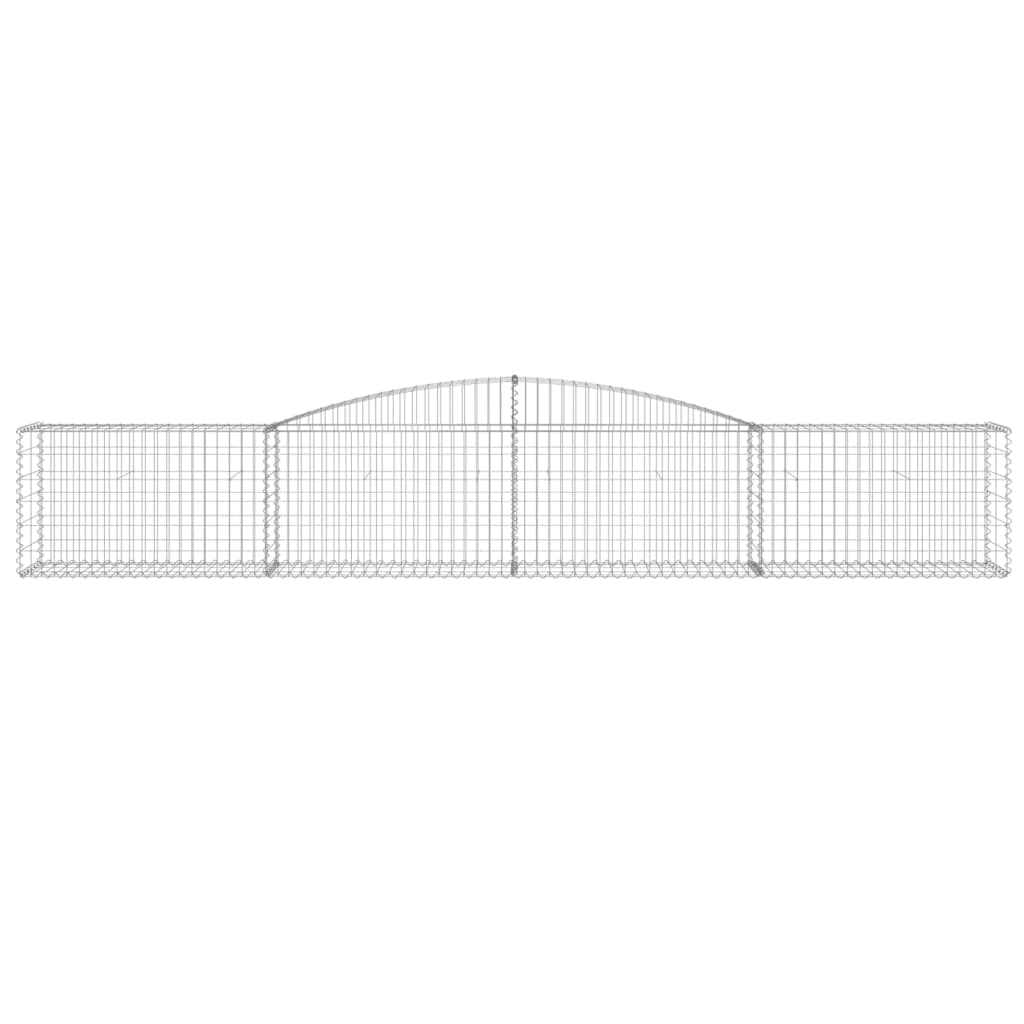 vidaXL Arched Gabion Baskets 4 pcs 157.5"x19.7"x23.6"/31.5" Galvanized Iron-4