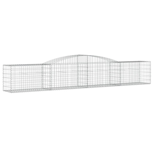 vidaXL Arched Gabion Baskets 5 pcs 157.5"x19.7"x23.6"/31.5" Galvanized Iron-0