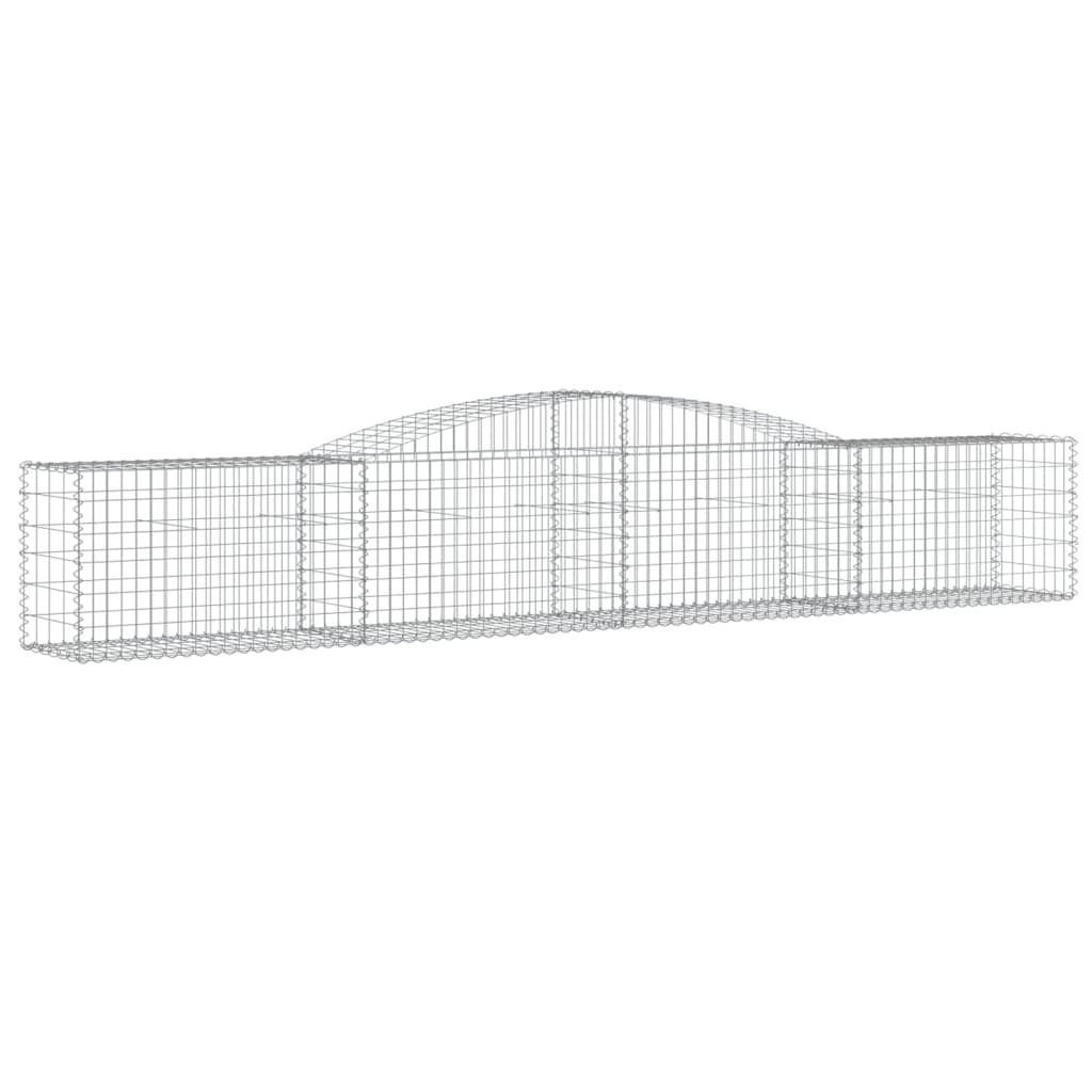 vidaXL Arched Gabion Baskets 6 pcs 157.5"x19.7"x23.6"/31.5" Galvanized Iron-0