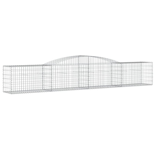 vidaXL Arched Gabion Baskets 6 pcs 157.5"x19.7"x23.6"/31.5" Galvanized Iron-0