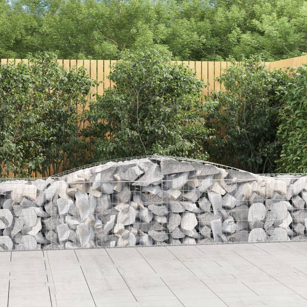 vidaXL Arched Gabion Baskets 6 pcs 157.5"x19.7"x23.6"/31.5" Galvanized Iron