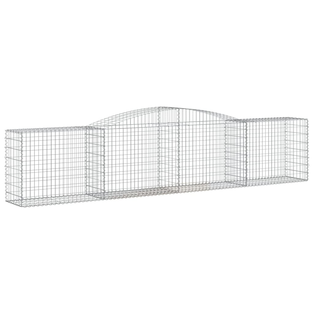 vidaXL Arched Gabion Baskets 4 pcs 157.5"x19.7"x31.5"/39.4" Galvanized Iron-0