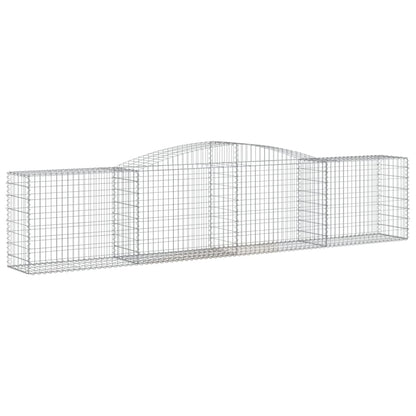 vidaXL Arched Gabion Baskets 4 pcs 157.5"x19.7"x31.5"/39.4" Galvanized Iron-0