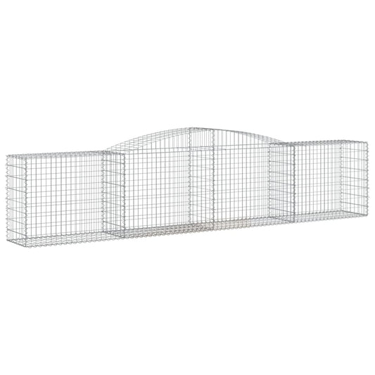 vidaXL Arched Gabion Baskets 4 pcs 157.5"x19.7"x31.5"/39.4" Galvanized Iron-0