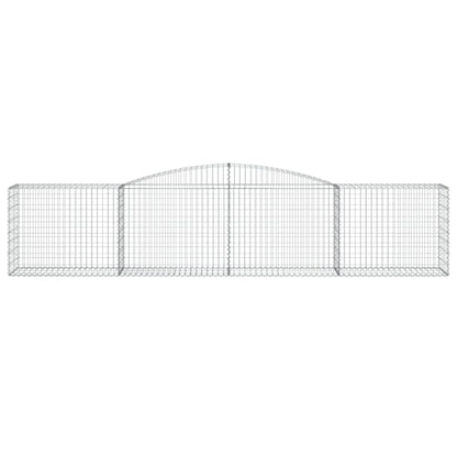 vidaXL Arched Gabion Baskets 4 pcs 157.5"x19.7"x31.5"/39.4" Galvanized Iron-4